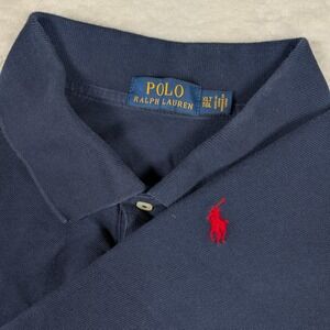 Polo Ralph Lauren Polo Shirt Mens XLT Navy Blue Pique Red Pony Short Sleeve